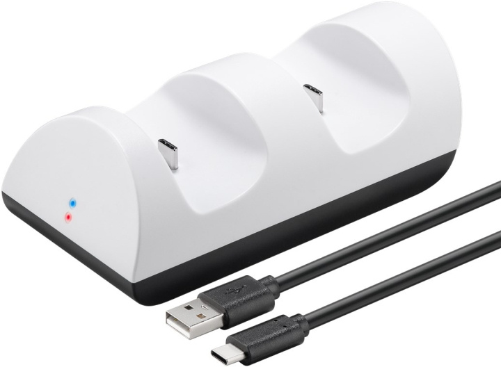 Goobay - PS5 Dual Charging Station jopa kahdelle PS5-ohjaimelle ryhmässä KODINELEKTRONIIKKA / Pelikonsolit & Tarvikkeet / Sony PlayStation 5 / Tarvikkeet @ TP E-commerce Nordic AB (C41128)