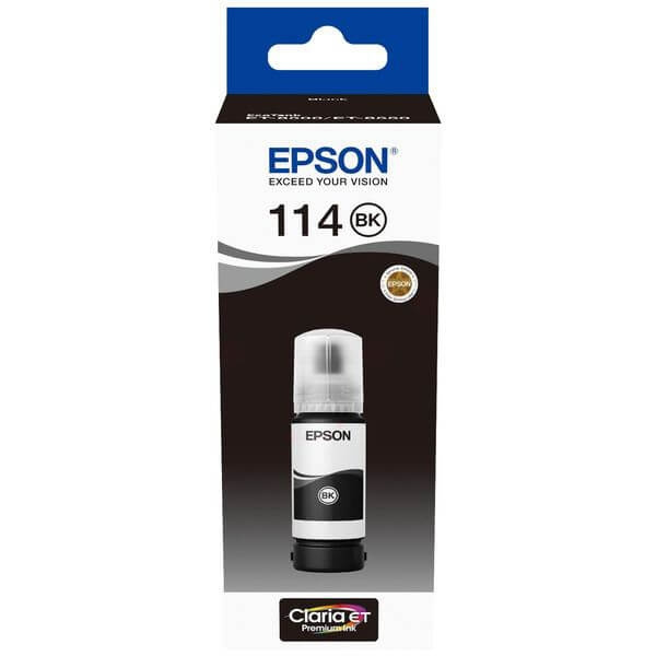 Epson Ink C13T07A140 114 Black Ecotank ryhmässä TIETOKOONET & TARVIKKEET / Tulostimet & Tarvikkeet / Musteet ja väriaineet / Mustepatruunat / Epson @ TP E-commerce Nordic AB (C42033)