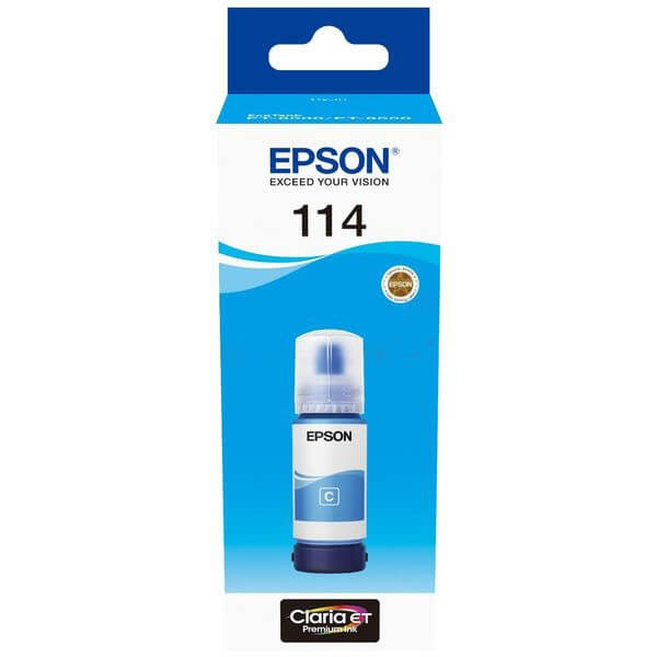 Epson Ink C13T07B240 114 Cyan Ecotank ryhmässä TIETOKOONET & TARVIKKEET / Tulostimet & Tarvikkeet / Musteet ja väriaineet / Mustepatruunat / Epson @ TP E-commerce Nordic AB (C42035)