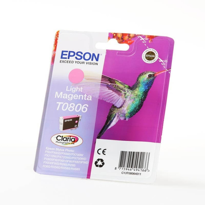 Epson Musteet C13T08064011 T0806 Vaalean Magenta Hummingbird ryhmässä TIETOKOONET & TARVIKKEET / Tulostimet & Tarvikkeet / Musteet ja väriaineet / Mustepatruunat / Epson @ TP E-commerce Nordic AB (C42050)