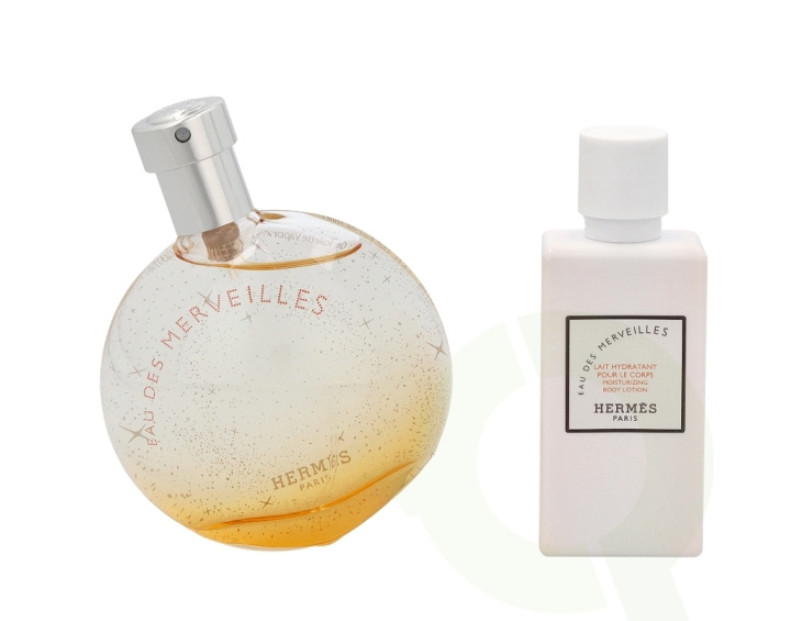 Hermes Eau Des Merveilles Giftset 90 ml, Edt Spray 50/Body Lotion 40ml ryhmässä KAUNEUS JA TERVEYS / Lahjapakkaukset / Miesten lahjapakkaukset @ TP E-commerce Nordic AB (C42429)