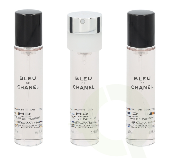 Chanel Bleu De Chanel Pour Homme Giftset 60 ml, 3x Edp Spray 20ml Refill - Travel Sprays ryhmässä KAUNEUS JA TERVEYS / Lahjapakkaukset / Miesten lahjapakkaukset @ TP E-commerce Nordic AB (C42434)