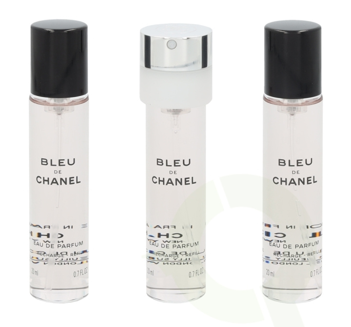 Chanel Bleu De Chanel Pour Homme Giftset 60 ml, 3x Edp Spray 20ml Refill - Travel Sprays ryhmässä KAUNEUS JA TERVEYS / Lahjapakkaukset / Miesten lahjapakkaukset @ TP E-commerce Nordic AB (C42434)
