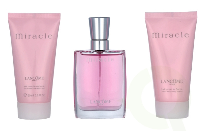 Lancome Miracle Femme Giftset 130 ml Edp Spray 30ml/Body Lotion 50ml/Shower Gel 50ml ryhmässä KAUNEUS JA TERVEYS / Lahjapakkaukset / Naisten lahjapakkaukset @ TP E-commerce Nordic AB (C42569)