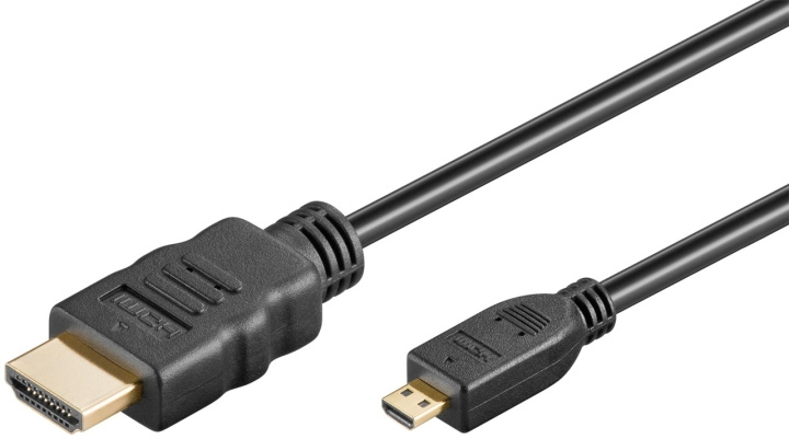 Goobay Höghastighets HDMI™-kabel med Ethernet (Micro, 4K @ 60 Hz) HDMI™-kontakt (typ A) > HDMI™-mikrokontakt (typ D) ryhmässä KODINELEKTRONIIKKA / Kaapelit & Sovittimet / HDMI / Kaapelit @ TP E-commerce Nordic AB (C42864)