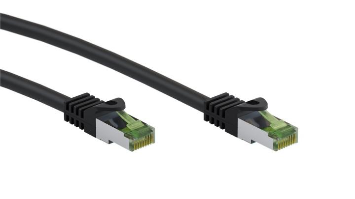 Goobay RJ45 patchkabel med CAT 8.1 S/FTP råkabel, AWG 26, svart kopparledare, LSZH halogenfri kabelhölje, RJ45-kontakt (CAT 6A) ryhmässä TIETOKOONET & TARVIKKEET / Kaapelit & Sovittimet / Verkko / Cat8 @ TP E-commerce Nordic AB (C43039)