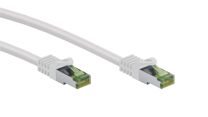 Goobay RJ45 patchkabel med CAT 8.1 S/FTP råkabel, AWG 26, vit kopparledare, LSZH halogenfri kabelhölje, RJ45-kontakt (CAT 6A) ryhmässä TIETOKOONET & TARVIKKEET / Kaapelit & Sovittimet / Verkko / Cat8 @ TP E-commerce Nordic AB (C43050)