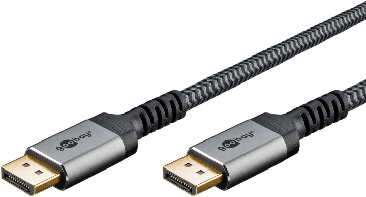 Goobay DisplayPort-kabel, DP 1.4, 1 m, Sharkskin Grey Displayport™ plugg > Displayport™ plugg ryhmässä TIETOKOONET & TARVIKKEET / Kaapelit & Sovittimet / DisplayPort / Kaapelit @ TP E-commerce Nordic AB (C43150)