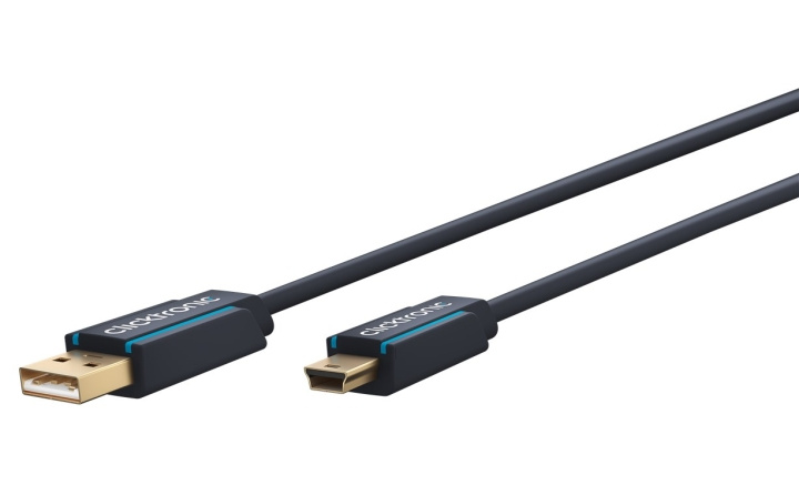 ClickTronic Adapterkabel från USB A till USB Mini B 2.0 Premiumkabel | USB A-kontakt USB mini B-kontakt | 1,0 m | 480 Mbit/s ryhmässä TIETOKOONET & TARVIKKEET / Kaapelit & Sovittimet / USB / Mini-USB / Kaapelit @ TP E-commerce Nordic AB (C43328)