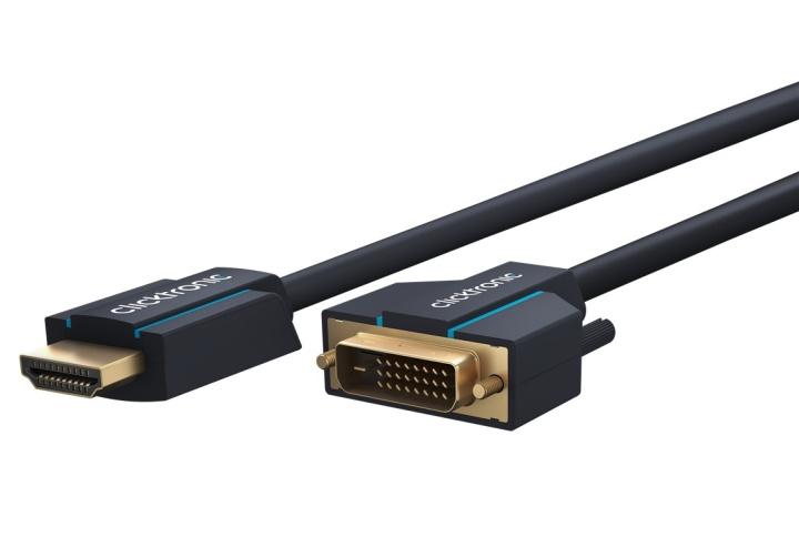 ClickTronic Adapterkabel från DVI till HDMI™ Premiumkabel | 1x DVI-D-kontakt 1x HDMI™-kontakt | 1,0 m | WQXGA @ 60 Hz ryhmässä TIETOKOONET & TARVIKKEET / Kaapelit & Sovittimet / DVI / Kaapelit @ TP E-commerce Nordic AB (C43344)