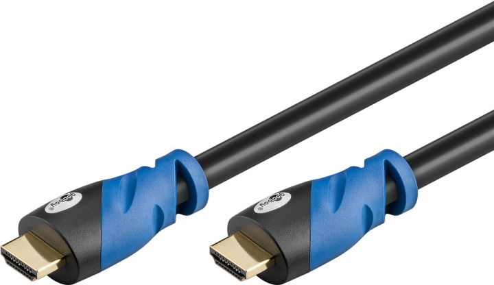 Goobay Premium High Speed HDMI™ -kaapeli Ethernetillä, sertifioitu HDMI™-liitin (tyyppi A) > HDMI™-liitin (tyyppi A), 1,5 m ryhmässä KODINELEKTRONIIKKA / Kaapelit & Sovittimet / HDMI / Kaapelit @ TP E-commerce Nordic AB (C43458)