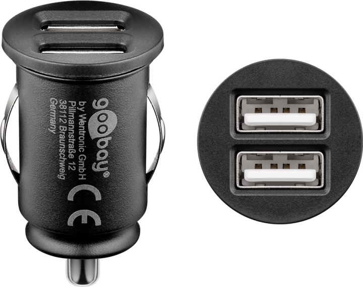 Goobay Dubbel USB-bilsladdare (12 W) 12 W max. 2,4 A (12/24 V) 2x USB ryhmässä ÄLYPUHELIMET JA TABLETIT / Laturit & Kaapelit / Autolaturi / Autolaturi USB @ TP E-commerce Nordic AB (C43975)