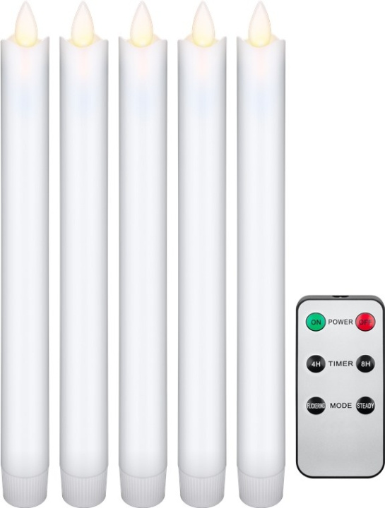 Goobay Set med 5 vita LED riktiga vax stav ljus, inkl. fjärrkontroll Vacker och säker belysningslösning för många områden som hus och loggia, kontor eller skolor ryhmässä KODINELEKTRONIIKKA / Valaistus / Muu valaistus @ TP E-commerce Nordic AB (C44013)