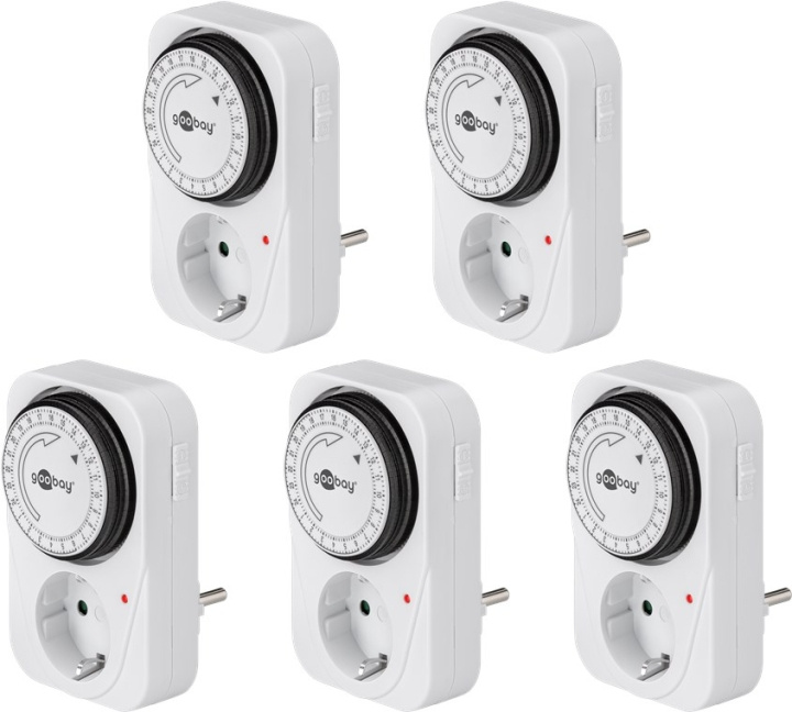 Goobay Set med 5, analog timer Lätt att använda en analog timer ryhmässä KOTI, TALOUS JA PUUTARHA / Sähkö & Valaistus / Ajastin @ TP E-commerce Nordic AB (C44045)