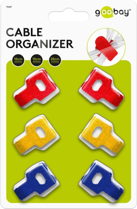 Goobay Kabelhantering kardborreband med böjning 6-pack för att ordna och fästa ryhmässä KODINELEKTRONIIKKA / Kaapelit & Sovittimet / Kaapelinhallinta @ TP E-commerce Nordic AB (C44160)