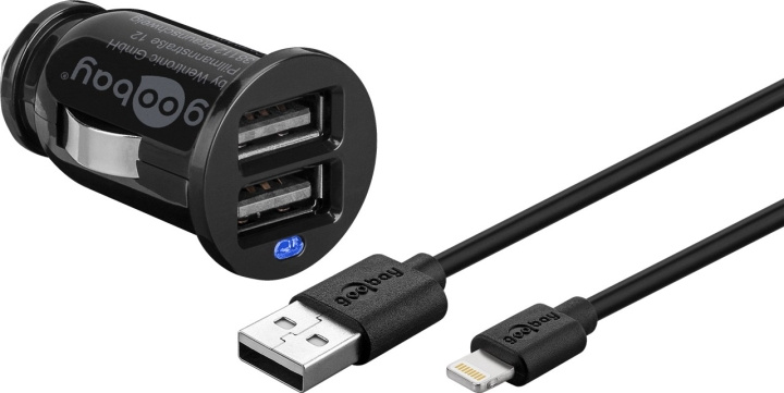 Goobay Apple Lightning billadare (12 W) Adapter för billaddare och Apple Lightning-kabel 1,0 m (svart) ryhmässä ÄLYPUHELIMET JA TABLETIT / Laturit & Kaapelit / Autolaturi / Autolaturi Lightning @ TP E-commerce Nordic AB (C44164)