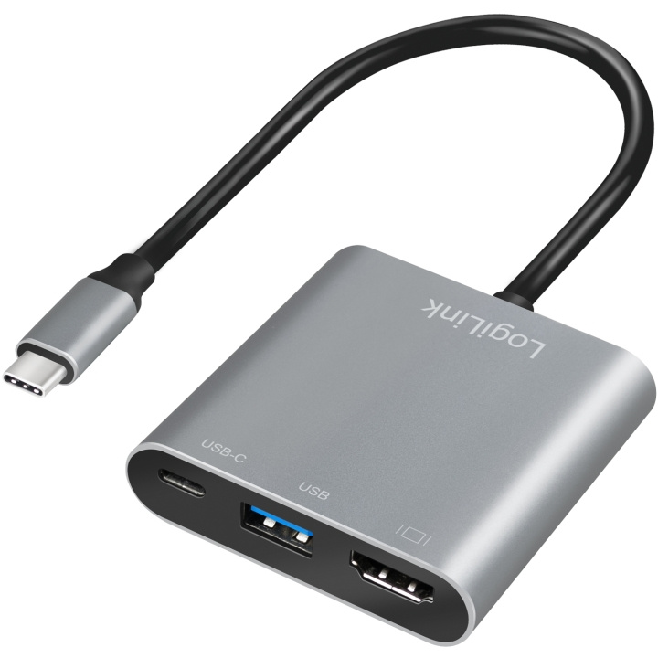 LogiLink USB-C -> HDMI/USB-A/USB-C PD 4K/60Hz ryhmässä TIETOKOONET & TARVIKKEET / Kaapelit & Sovittimet / USB / USB-C @ TP E-commerce Nordic AB (C44264)