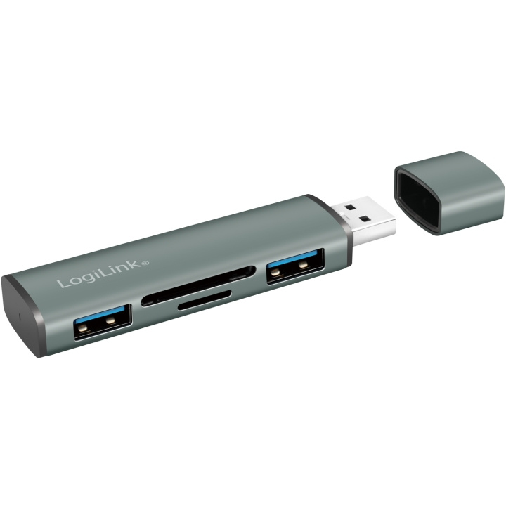 LogiLink USB-hub (USB 3.2 Gen2) Minneskortsläsare/USB-A ryhmässä TIETOKOONET & TARVIKKEET / Tietokonetarvikkeet / USB-telakat @ TP E-commerce Nordic AB (C44265)