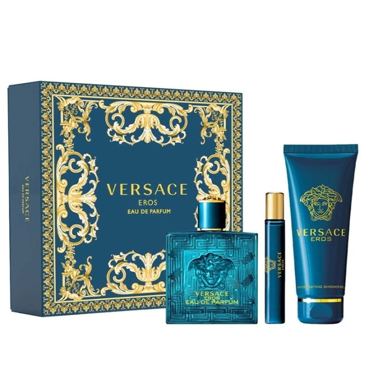 Versace Giftset Versace Eros Edp 100ml + Edp 10ml + SG 150ml ryhmässä KAUNEUS JA TERVEYS / Lahjapakkaukset / Miesten lahjapakkaukset @ TP E-commerce Nordic AB (C44368)