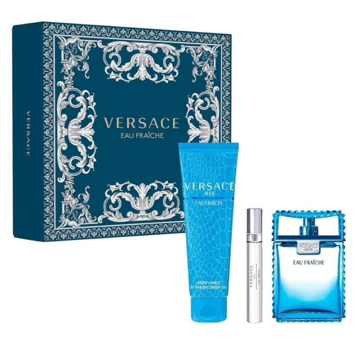 Versace Giftset Versace Man Eau Fraiche Edt 100ml + Edt 10ml + SG 150ml ryhmässä KAUNEUS JA TERVEYS / Lahjapakkaukset / Miesten lahjapakkaukset @ TP E-commerce Nordic AB (C44371)