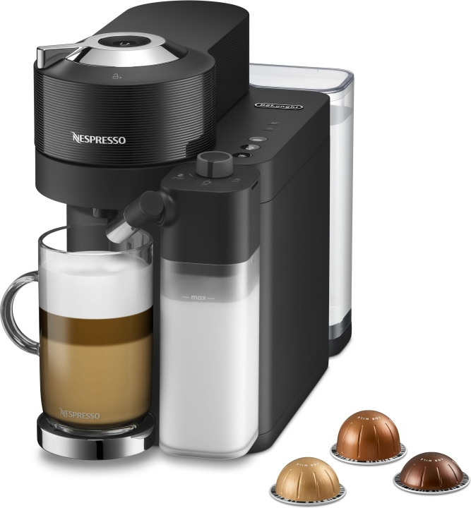 DeLonghi Nespresso Vertuo Lattissima ENV300.B -kapselikahvikeitin, musta ryhmässä KOTI, TALOUS JA PUUTARHA / Kodinkoneet / Kahvikoneet ja tarvikkeet / Kahvinkeittimet @ TP E-commerce Nordic AB (C44528)