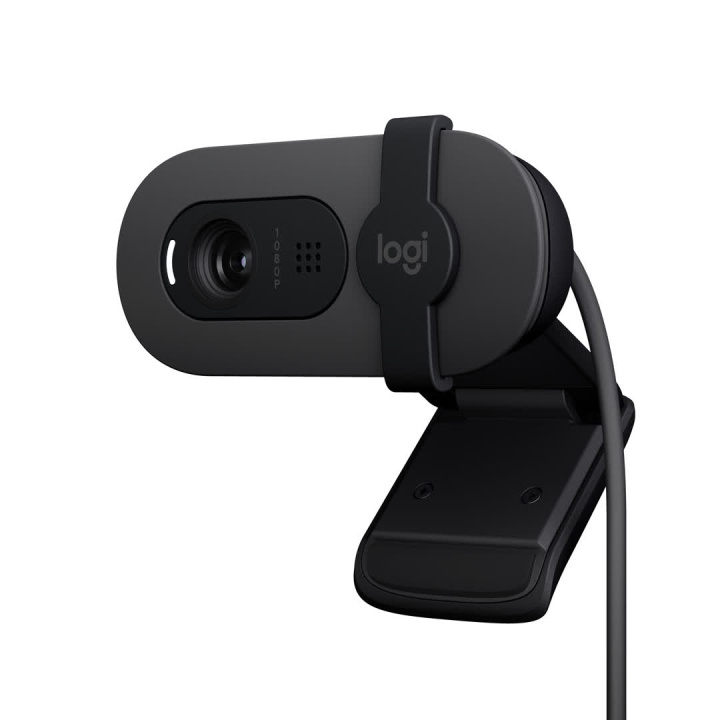Logitech Brio 100 Full HD Webcam, Graphite ryhmässä TIETOKOONET & TARVIKKEET / Tietokonetarvikkeet / Web-kamerat @ TP E-commerce Nordic AB (C44951)