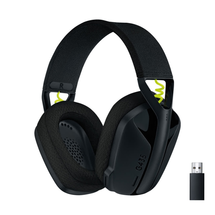 Logitech G435 LIGHTSPEED Wireless Gaming Headset, Black ryhmässä TIETOKOONET & TARVIKKEET / GAMING / Kuulokkeet @ TP E-commerce Nordic AB (C44963)