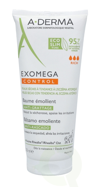 A-Derma Exomega Control Emollient Balm 200 ml ryhmässä KAUNEUS JA TERVEYS / Ihonhoito / Kehon hoito / Vartalovoide @ TP E-commerce Nordic AB (C45879)