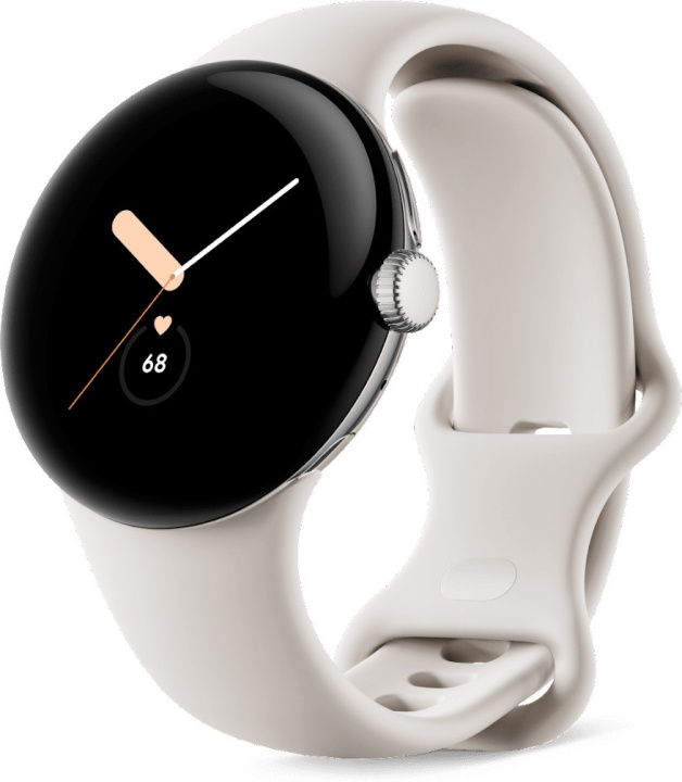 Google Pixel Watch WiFi -älykello, Polished Silver / Chalk ryhmässä URHEILU, VAPAA-AIKA JA HARRASTUS / Urheilu- ja sykekellot / Älykellot @ TP E-commerce Nordic AB (C46996)