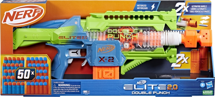 Nerf Elite 2.0 Blaster Double Punch - vaahtomuoviammusase ryhmässä LELUT, TUOTTEET LAPSILLE JA VAUVOILLE / Ulkoleut / Toimintapeli @ TP E-commerce Nordic AB (C47024)