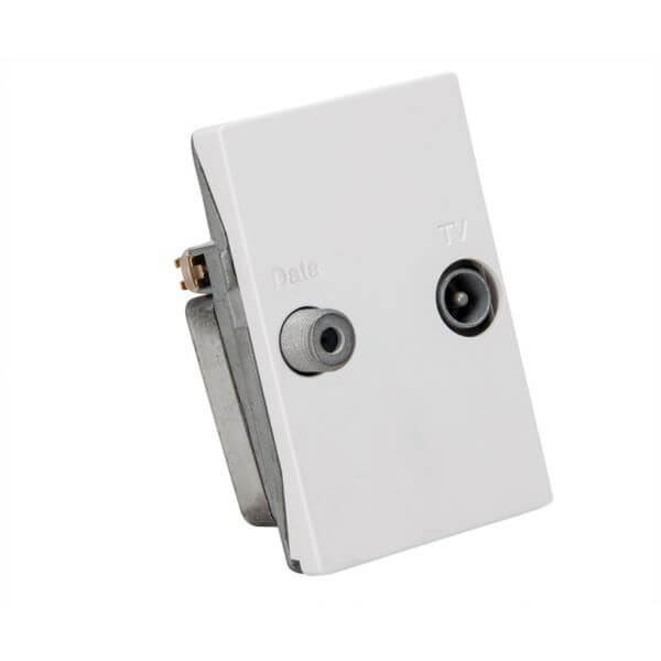 Triax Wall Outlet 2-way TD 241E White ryhmässä KODINELEKTRONIIKKA / Ääni & Kuva / TV & Tarvikkeet / Antennit & Tarvikkeet @ TP E-commerce Nordic AB (C47085)