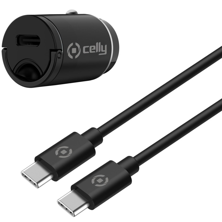 Celly Billaddare Mini USB-C PD 20W + USB-C till USB-C-kabel ryhmässä ÄLYPUHELIMET JA TABLETIT / Laturit & Kaapelit / Autolaturi / Autolaturi Tyyppi C @ TP E-commerce Nordic AB (C47164)