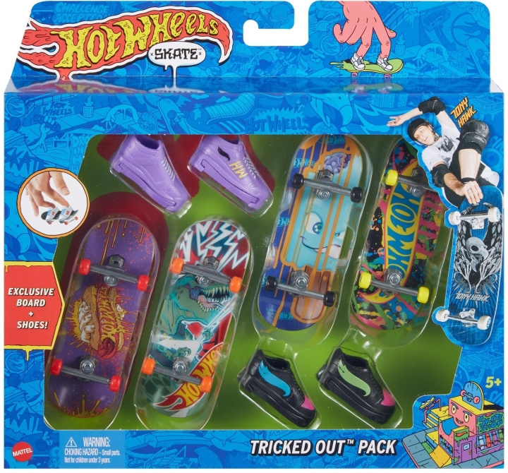 Hot Wheels Skate Fingerboard & Shoe - sormiskeittilauta, 4 kpl ryhmässä LELUT, TUOTTEET LAPSILLE JA VAUVOILLE / Leikkikalut, Askartelu &Pelit / Toimintapeli @ TP E-commerce Nordic AB (C47260)