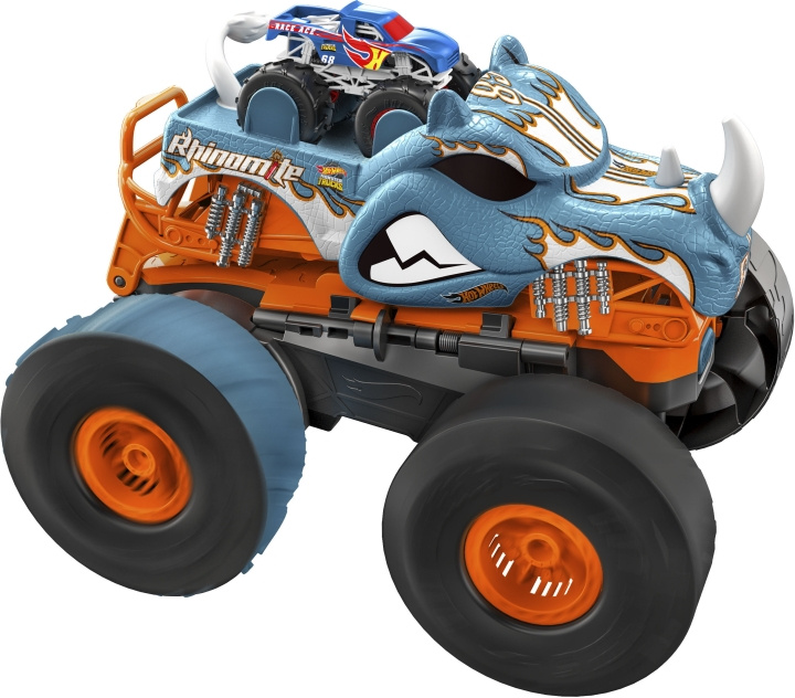 Hot Wheels RC Monstertrucks Transforming Rhinomite - kauko-ohjattava monsteriauto ja hyppyrileikkisetti ryhmässä LELUT, TUOTTEET LAPSILLE JA VAUVOILLE / Leikkikalut, Askartelu &Pelit / Leikkiautot @ TP E-commerce Nordic AB (C47267)