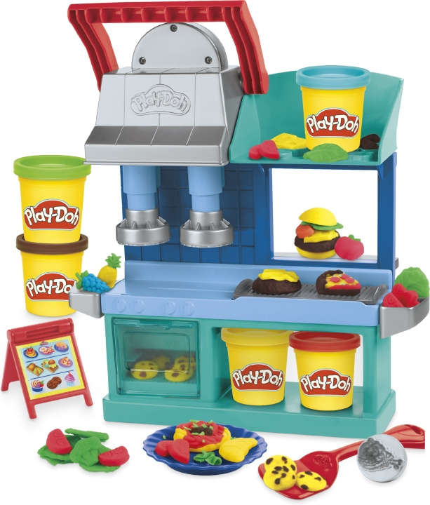 PLAY-DOH Busy Chefs Restaurant - ravintolaleikkisetti ryhmässä LELUT, TUOTTEET LAPSILLE JA VAUVOILLE / Leikkikalut, Askartelu &Pelit / Pelaa savea, leikkiä hiekkaa ja tarvikkeita @ TP E-commerce Nordic AB (C47280)