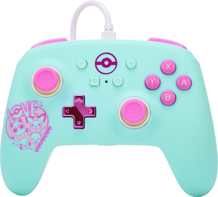 PowerA Enhanced Wired Controller -peliohjain, Pokémon: Sweet Friends, Switch ryhmässä KODINELEKTRONIIKKA / Pelikonsolit & Tarvikkeet / Nintendo Switch / Tarvikkeet @ TP E-commerce Nordic AB (C47308)