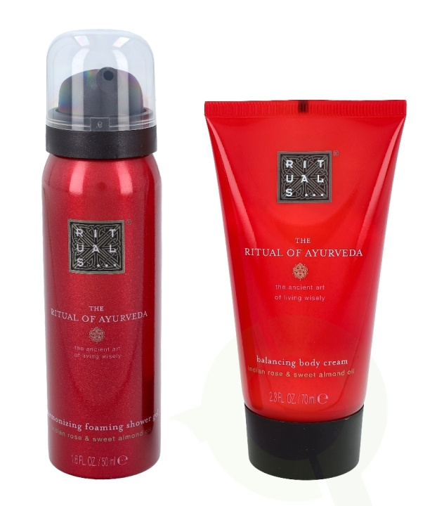 Rituals Ayurveda Set 120 ml Mini Travel Set-Foaming Shower Gel 50ml /Balancing Body Cream 70ml ryhmässä KAUNEUS JA TERVEYS / Ihonhoito / Kehon hoito / Vartalovoide @ TP E-commerce Nordic AB (C47428)