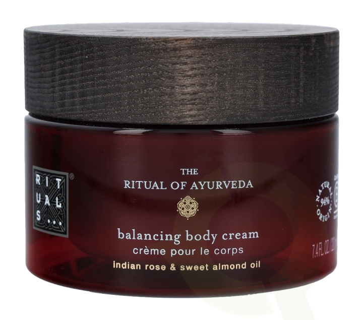 Rituals Ayurveda Balancing Body Cream 220 ml Indian Rose & Sweet Almond Oil ryhmässä KAUNEUS JA TERVEYS / Ihonhoito / Kehon hoito / Vartalovoide @ TP E-commerce Nordic AB (C47454)