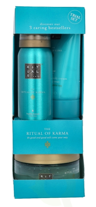 Rituals Karma Set 245 ml Foaming Shower Gel 50ml/Body Cream 70ml/Body Peeling 125gr ryhmässä KAUNEUS JA TERVEYS / Lahjapakkaukset / Naisten lahjapakkaukset @ TP E-commerce Nordic AB (C47603)