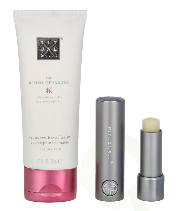 Rituals Sakura Set 74.8 ml Fortune Balms Repair 4,8gr/Sakura Recovery Hand Balm 70ml ryhmässä KAUNEUS JA TERVEYS / Lahjapakkaukset / Naisten lahjapakkaukset @ TP E-commerce Nordic AB (C47616)