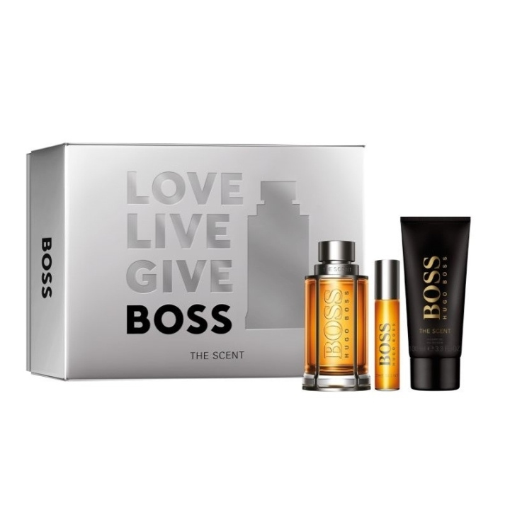 Hugo Boss Giftset The Scent Edt 100ml + Shower Gel 100ml + Edt 10ml ryhmässä KAUNEUS JA TERVEYS / Lahjapakkaukset / Miesten lahjapakkaukset @ TP E-commerce Nordic AB (C47644)