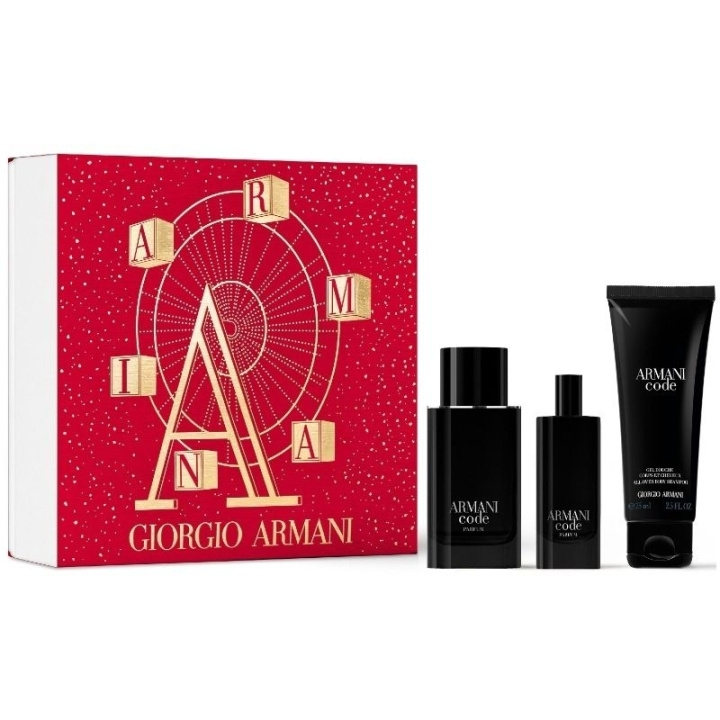 Armani Giftset Armani Code Le Parfum Edp 75ml + Edp 15ml + After Shave Balm 75ml ryhmässä KAUNEUS JA TERVEYS / Lahjapakkaukset / Miesten lahjapakkaukset @ TP E-commerce Nordic AB (C47669)
