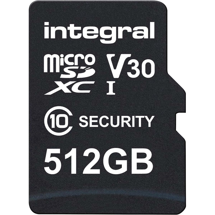 Integral 512 Gt:n valvontakameran microSD-kortti kojelautakameroille, kotikameroille, valvontakameroille, vartalokameroille ja droneille ryhmässä KODINELEKTRONIIKKA / Tallennusvälineet / Muistikortit / SD/SDHC/SDXC @ TP E-commerce Nordic AB (C47735)