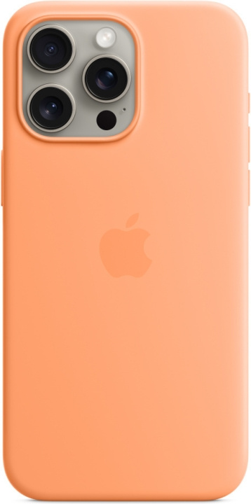 Apple iPhone 15 Pro Max silikonikuori MagSafella, sorbetinoranssi ryhmässä ÄLYPUHELIMET JA TABLETIT / Puhelimen suojakotelo / Apple / iPhone 15 @ TP E-commerce Nordic AB (C47974)