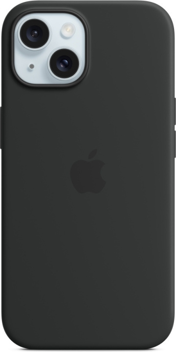 Apple iPhone 15 silikonikuori MagSafella, musta ryhmässä ÄLYPUHELIMET JA TABLETIT / Puhelimen suojakotelo / Apple / iPhone 15 @ TP E-commerce Nordic AB (C48009)
