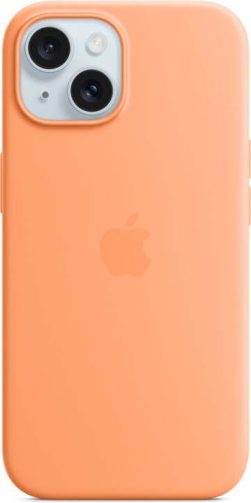 Apple iPhone 15 silikonikuori MagSafella, sorbetinoranssi ryhmässä ÄLYPUHELIMET JA TABLETIT / Puhelimen suojakotelo / Apple / iPhone 15 @ TP E-commerce Nordic AB (C48011)
