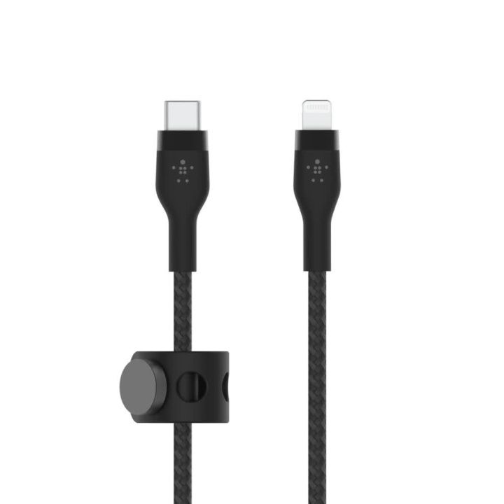 Belkin BOOST CHARGE USB-C to LTG Braided Silicon, 1m, Black ryhmässä ÄLYPUHELIMET JA TABLETIT / Laturit & Kaapelit / Kaapelit / Lightning kaapelit @ TP E-commerce Nordic AB (C48185)