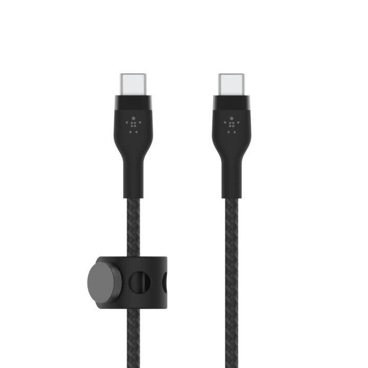 Belkin BOOST CHARGE USB-C to USB-C 2.0 Braided Silicon, 1m, Black ryhmässä TIETOKOONET & TARVIKKEET / Kaapelit & Sovittimet / USB / USB-C @ TP E-commerce Nordic AB (C48193)