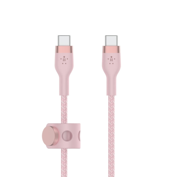 Belkin BOOST CHARGE USB-C to USB-C 2.0 Braided Silicon, 2m, Pink ryhmässä TIETOKOONET & TARVIKKEET / Kaapelit & Sovittimet / USB / USB-C @ TP E-commerce Nordic AB (C48197)
