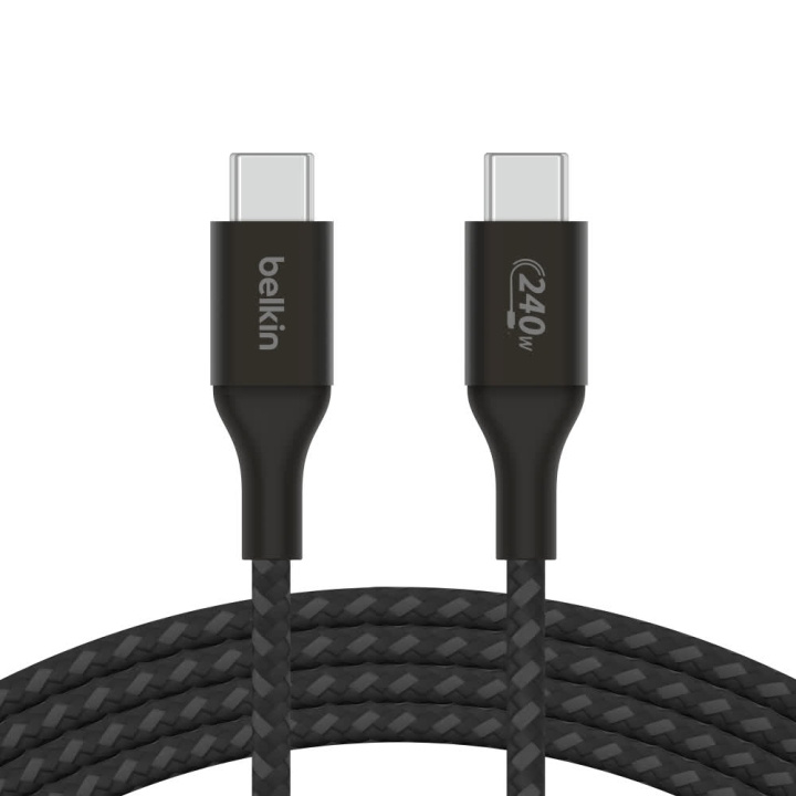 Belkin BOOST CHARGE 240W USB-C to USB-C Cable, 2m, Black ryhmässä TIETOKOONET & TARVIKKEET / Kaapelit & Sovittimet / USB / USB-C @ TP E-commerce Nordic AB (C48208)